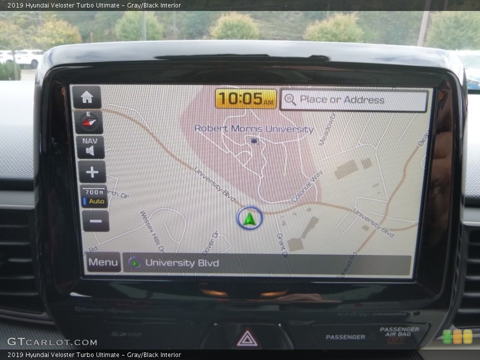 Gray/Black Interior Navigation for the 2019 Hyundai Veloster Turbo Ultimate #130017235