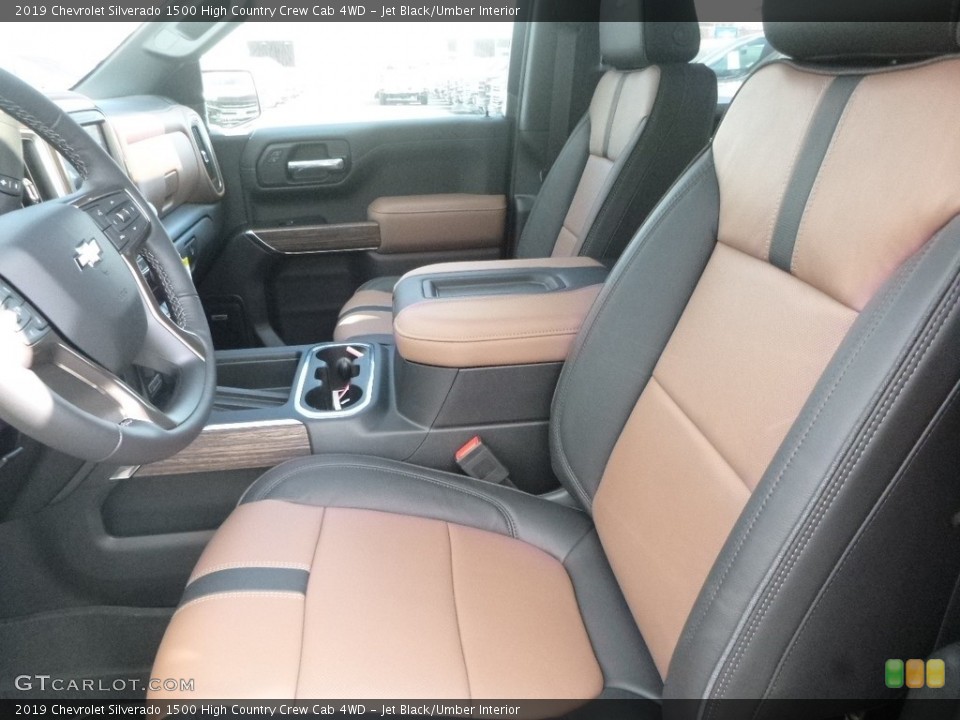 Jet Black/Umber Interior Photo for the 2019 Chevrolet Silverado 1500 High Country Crew Cab 4WD #130020595