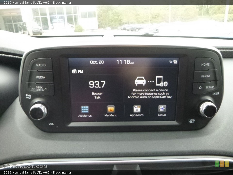 Black Interior Controls for the 2019 Hyundai Santa Fe SEL AWD #130021969