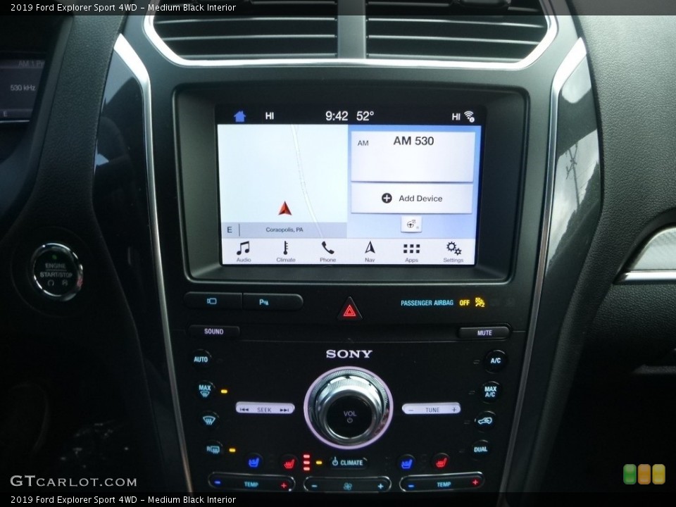 Medium Black Interior Controls for the 2019 Ford Explorer Sport 4WD #130022350