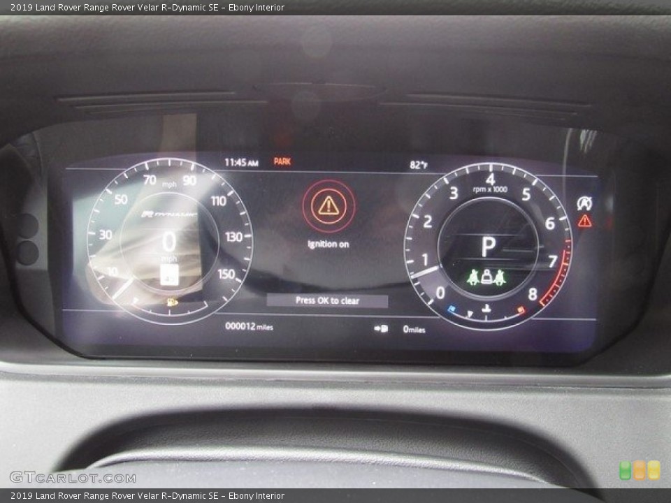 Ebony Interior Gauges for the 2019 Land Rover Range Rover Velar R-Dynamic SE #130032043