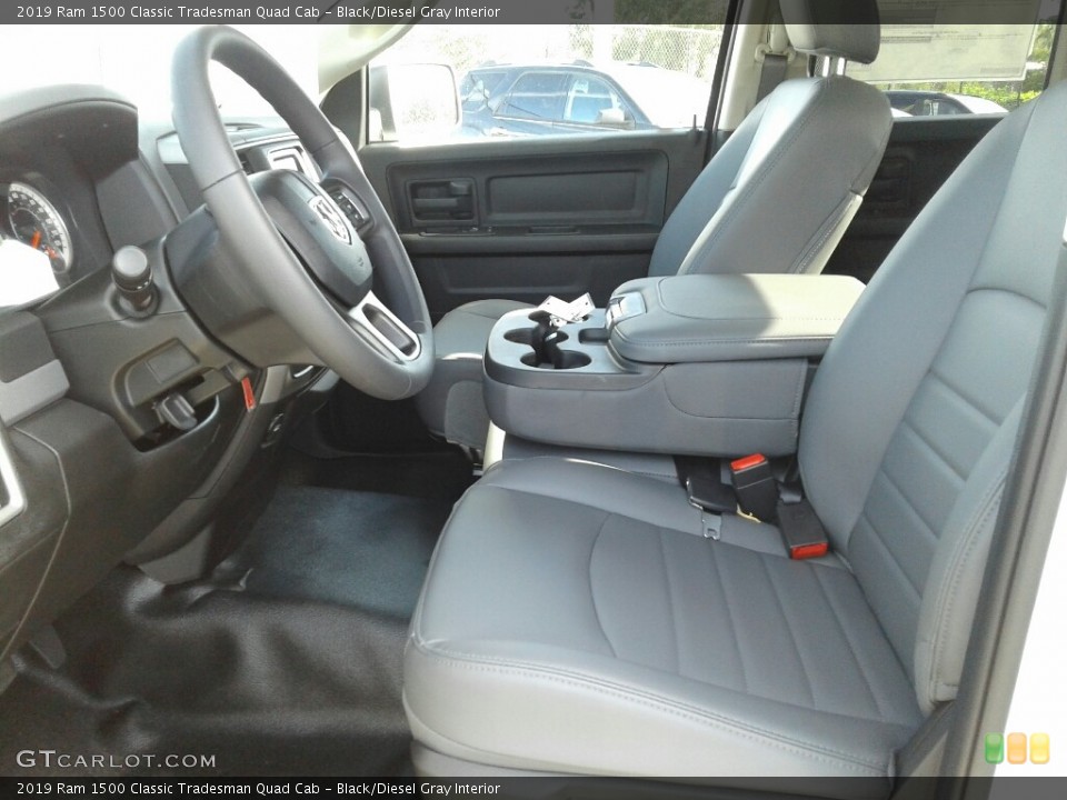 Black/Diesel Gray Interior Front Seat for the 2019 Ram 1500 Classic Tradesman Quad Cab #130043203