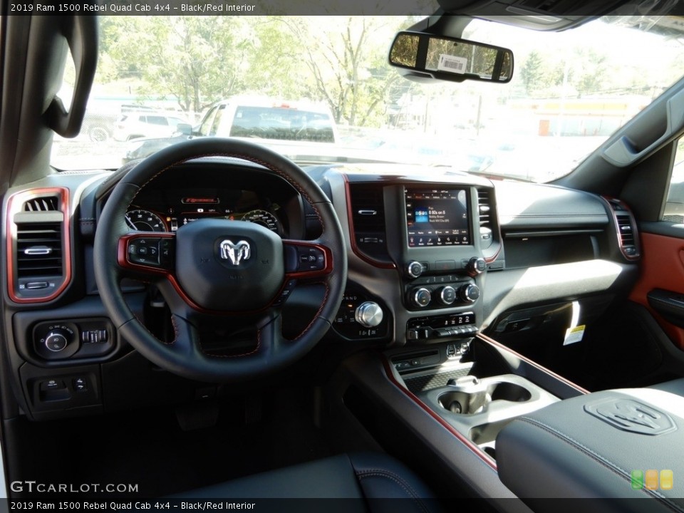 Black/Red Interior Dashboard for the 2019 Ram 1500 Rebel Quad Cab 4x4 #130047373