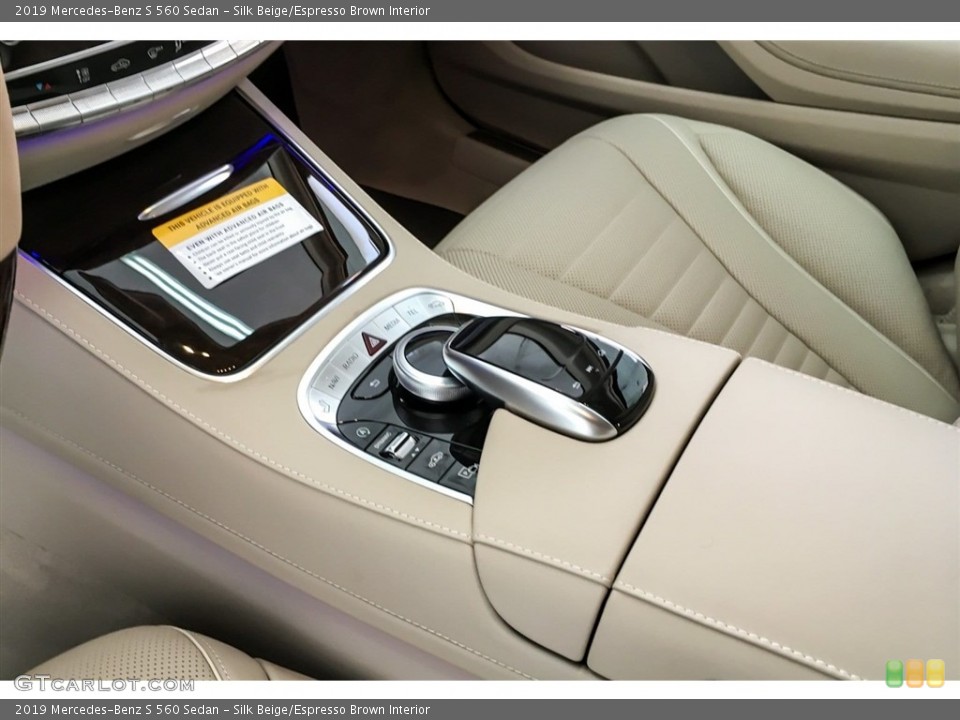 Silk Beige/Espresso Brown Interior Controls for the 2019 Mercedes-Benz S 560 Sedan #130050152