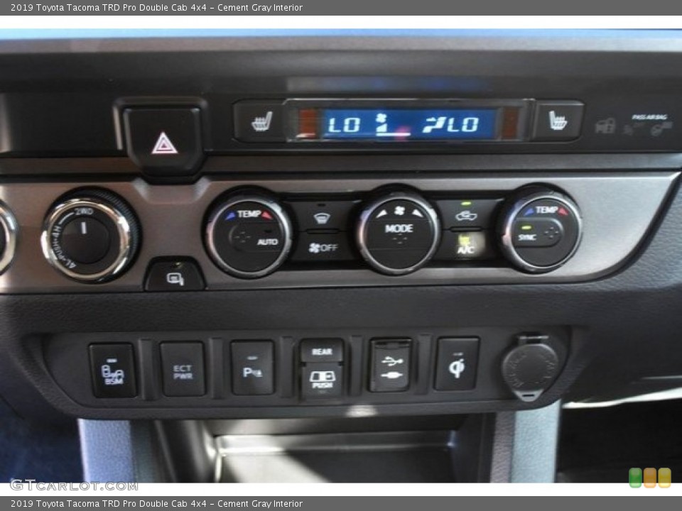 Cement Gray Interior Controls for the 2019 Toyota Tacoma TRD Pro Double Cab 4x4 #130062686