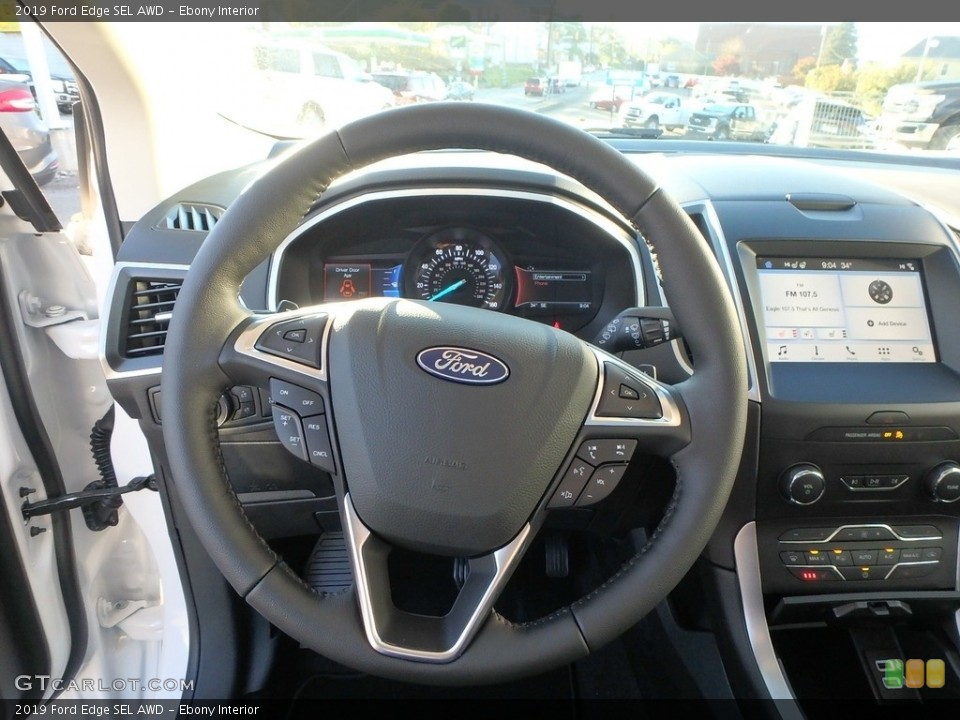 Ebony Interior Steering Wheel for the 2019 Ford Edge SEL AWD #130075110