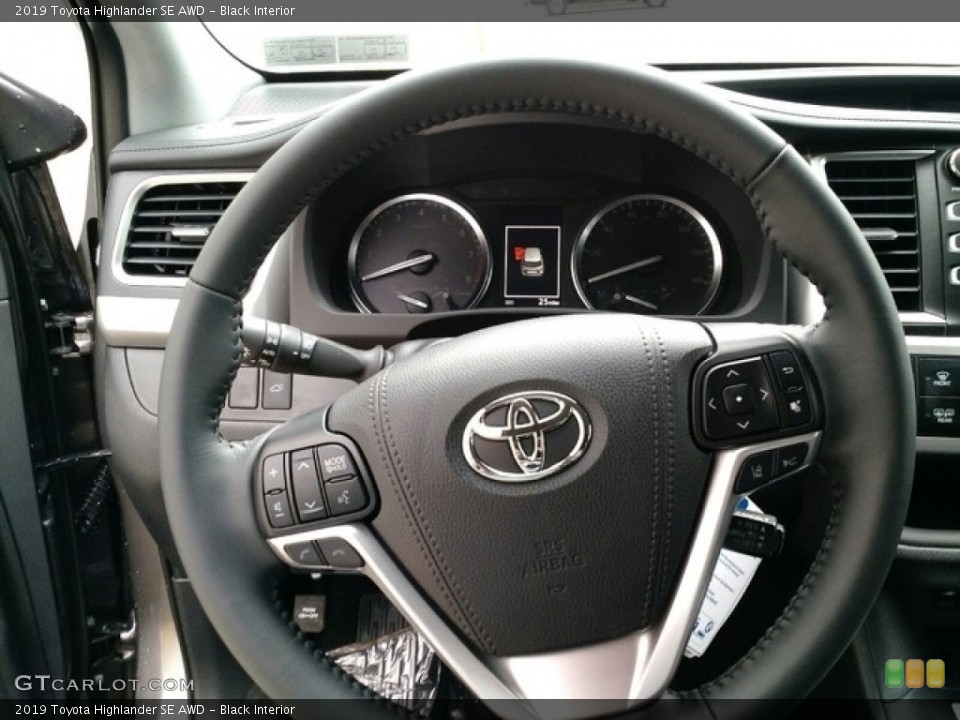 Black Interior Steering Wheel for the 2019 Toyota Highlander SE AWD #130075257