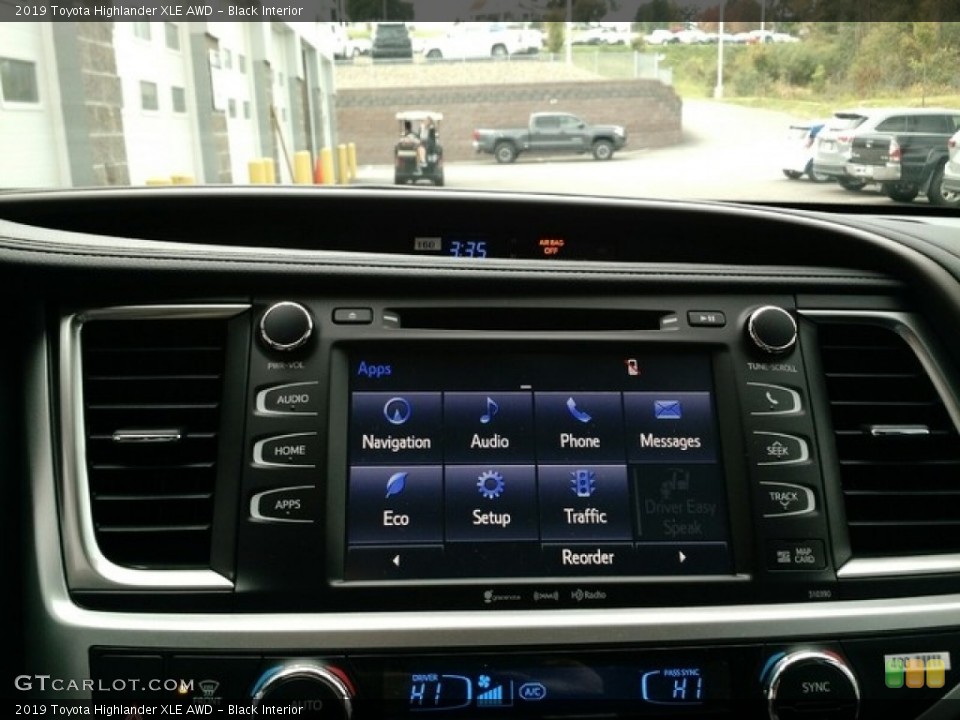 Black Interior Controls for the 2019 Toyota Highlander XLE AWD #130076598