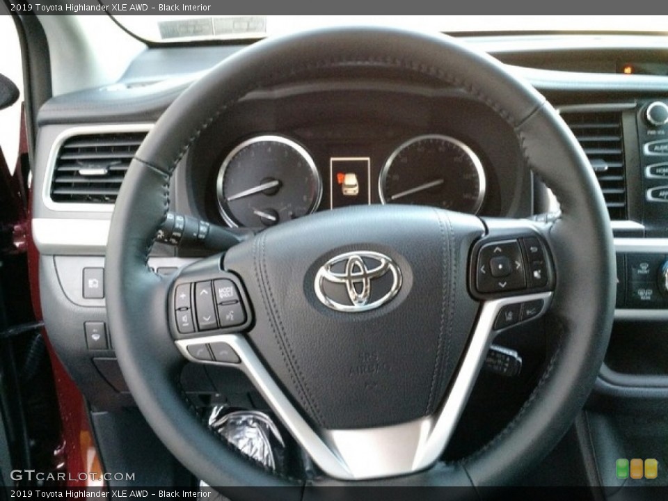 Black Interior Steering Wheel for the 2019 Toyota Highlander XLE AWD #130080260