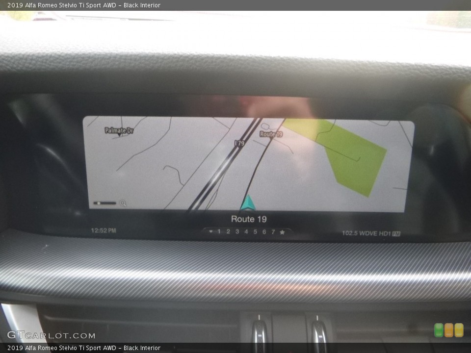 Black Interior Navigation for the 2019 Alfa Romeo Stelvio Ti Sport AWD #130108610