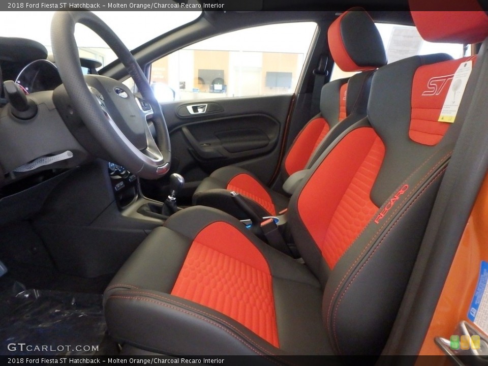 Molten Orange/Charcoal Recaro Interior Front Seat for the 2018 Ford Fiesta ST Hatchback #130110554