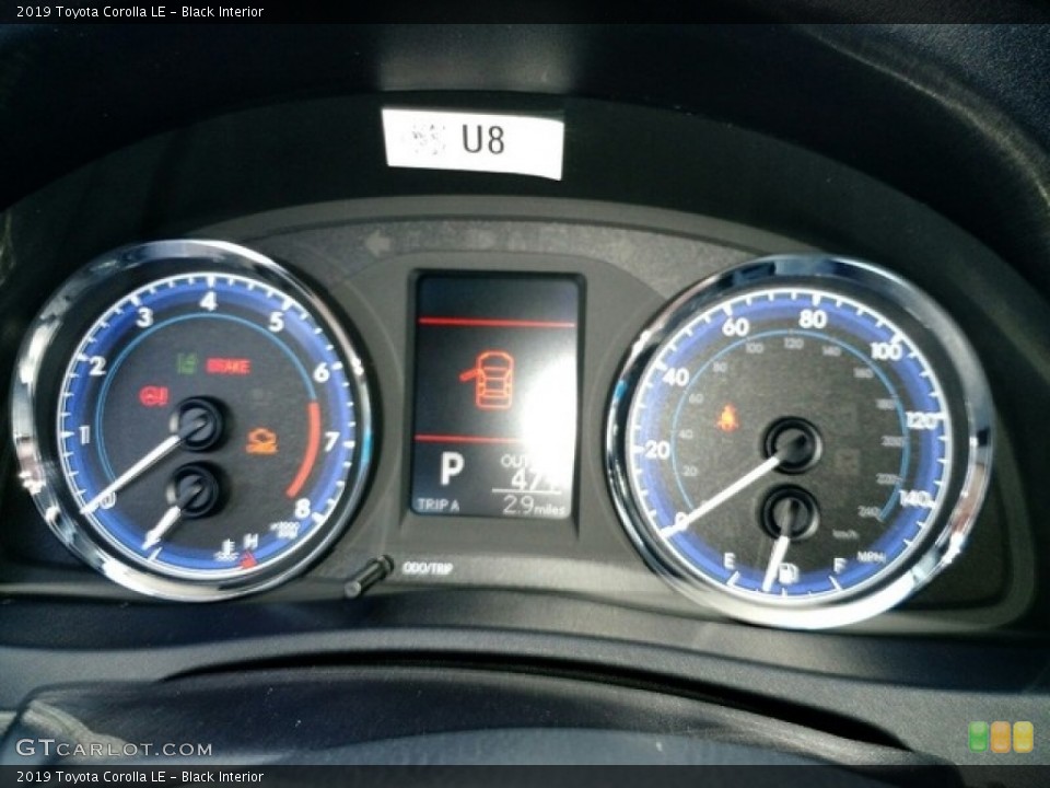 Black Interior Gauges for the 2019 Toyota Corolla LE #130111442