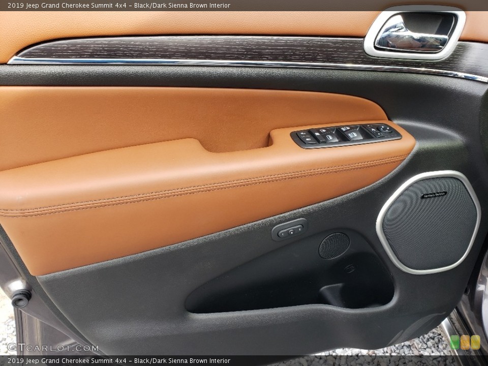 Black/Dark Sienna Brown Interior Door Panel for the 2019 Jeep Grand Cherokee Summit 4x4 #130139426
