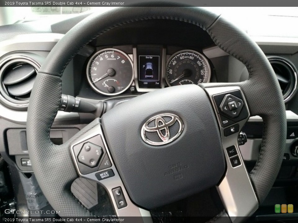 Cement Gray Interior Steering Wheel for the 2019 Toyota Tacoma SR5 Double Cab 4x4 #130165635