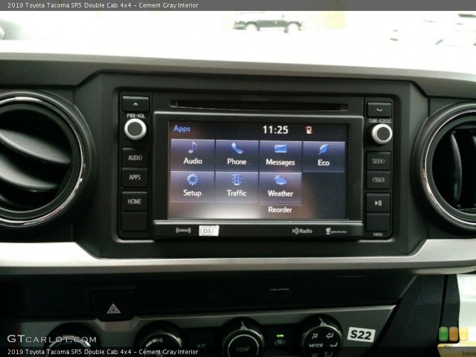 Cement Gray Interior Controls for the 2019 Toyota Tacoma SR5 Double Cab 4x4 #130165665