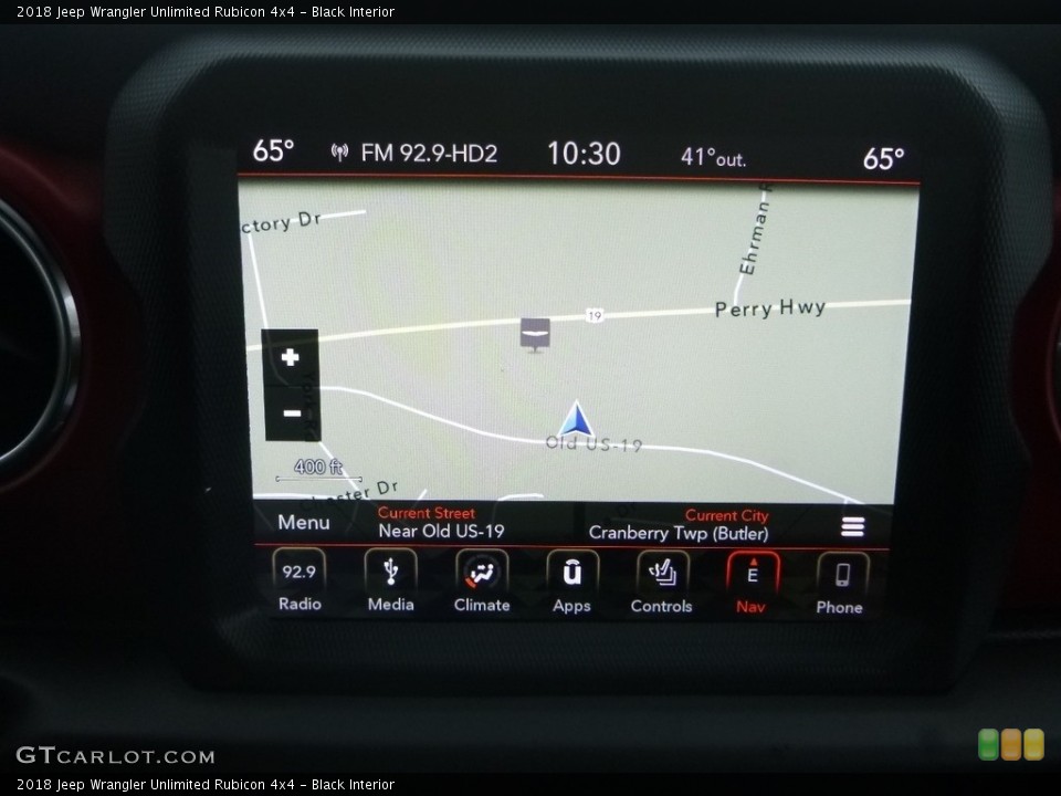 Black Interior Navigation for the 2018 Jeep Wrangler Unlimited Rubicon 4x4 #130176451