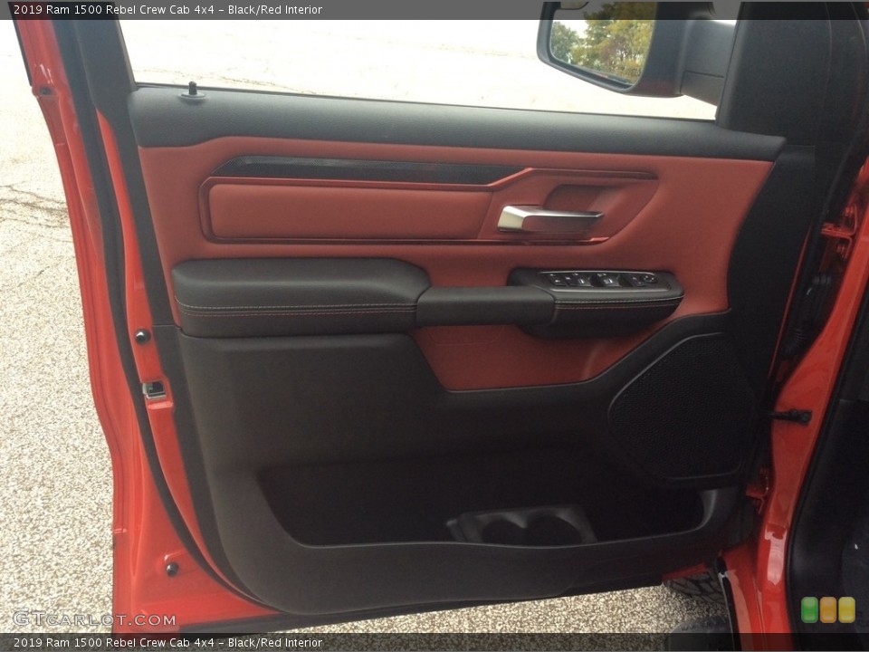 Black/Red Interior Door Panel for the 2019 Ram 1500 Rebel Crew Cab 4x4 #130179166