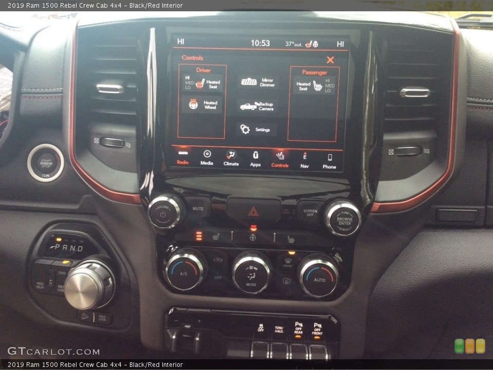 Black/Red Interior Controls for the 2019 Ram 1500 Rebel Crew Cab 4x4 #130179327