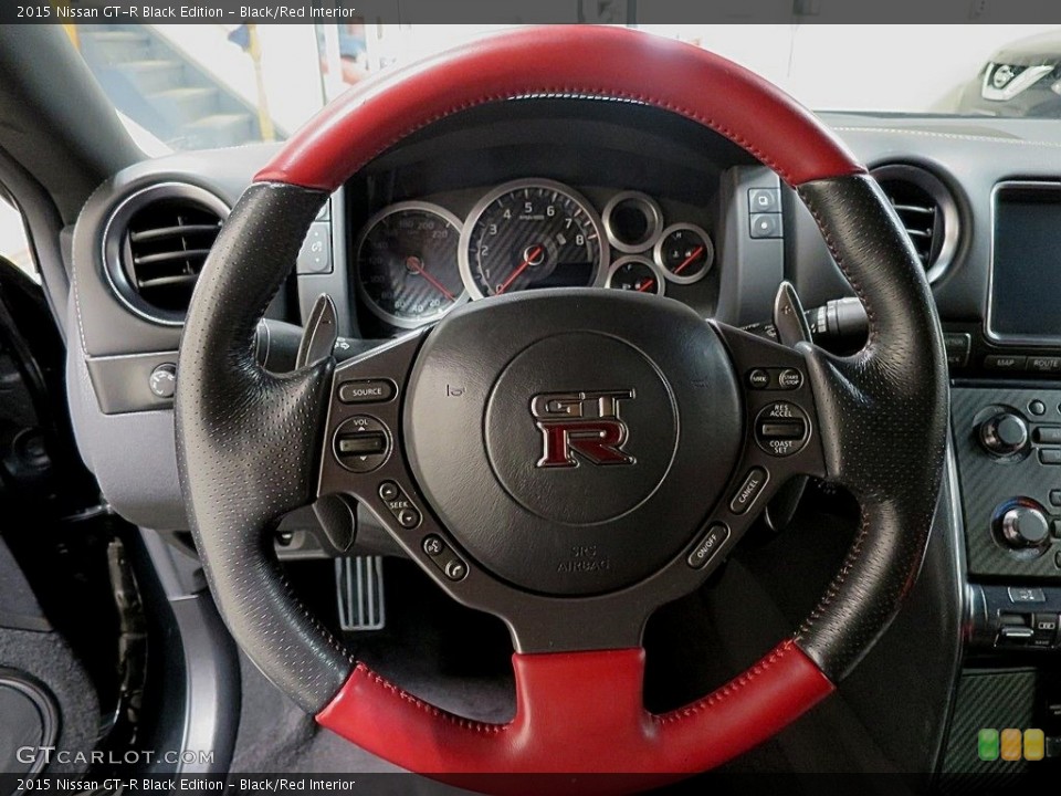 Black/Red Interior Steering Wheel for the 2015 Nissan GT-R Black Edition #130205418