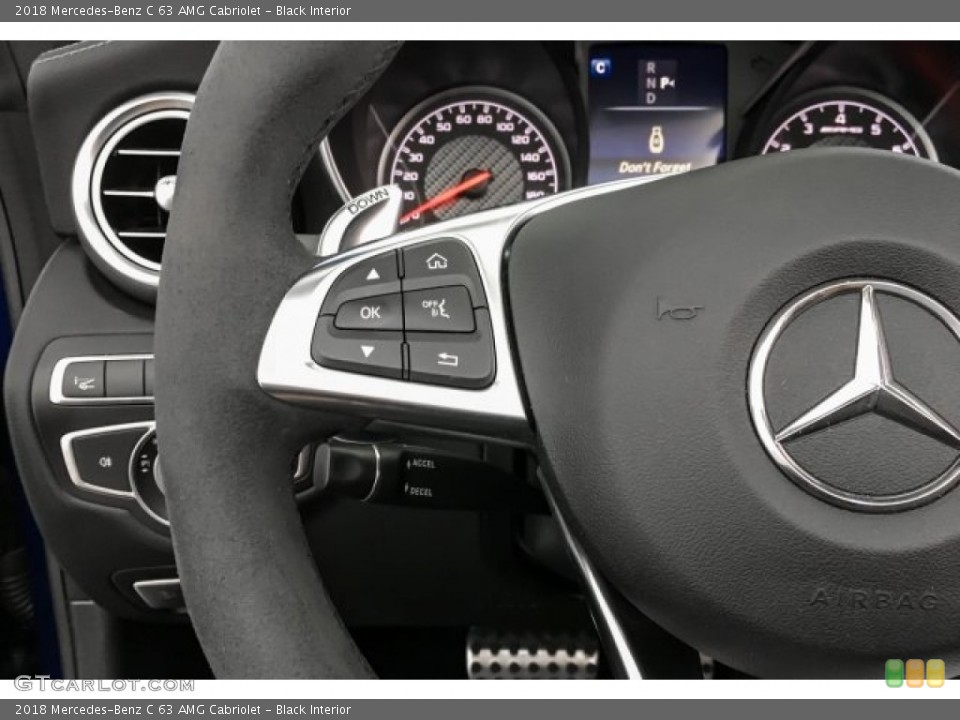 Black Interior Steering Wheel for the 2018 Mercedes-Benz C 63 AMG Cabriolet #130205971