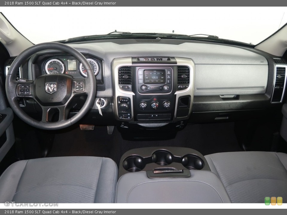 Black/Diesel Gray Interior Dashboard for the 2018 Ram 1500 SLT Quad Cab 4x4 #130211529