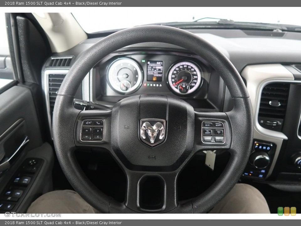 Black/Diesel Gray Interior Steering Wheel for the 2018 Ram 1500 SLT Quad Cab 4x4 #130211629
