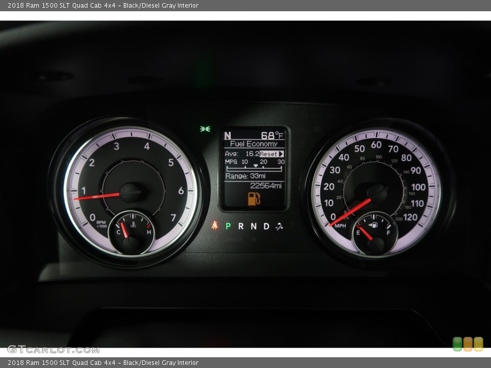 Black/Diesel Gray Interior Gauges for the 2018 Ram 1500 SLT Quad Cab 4x4 #130211671