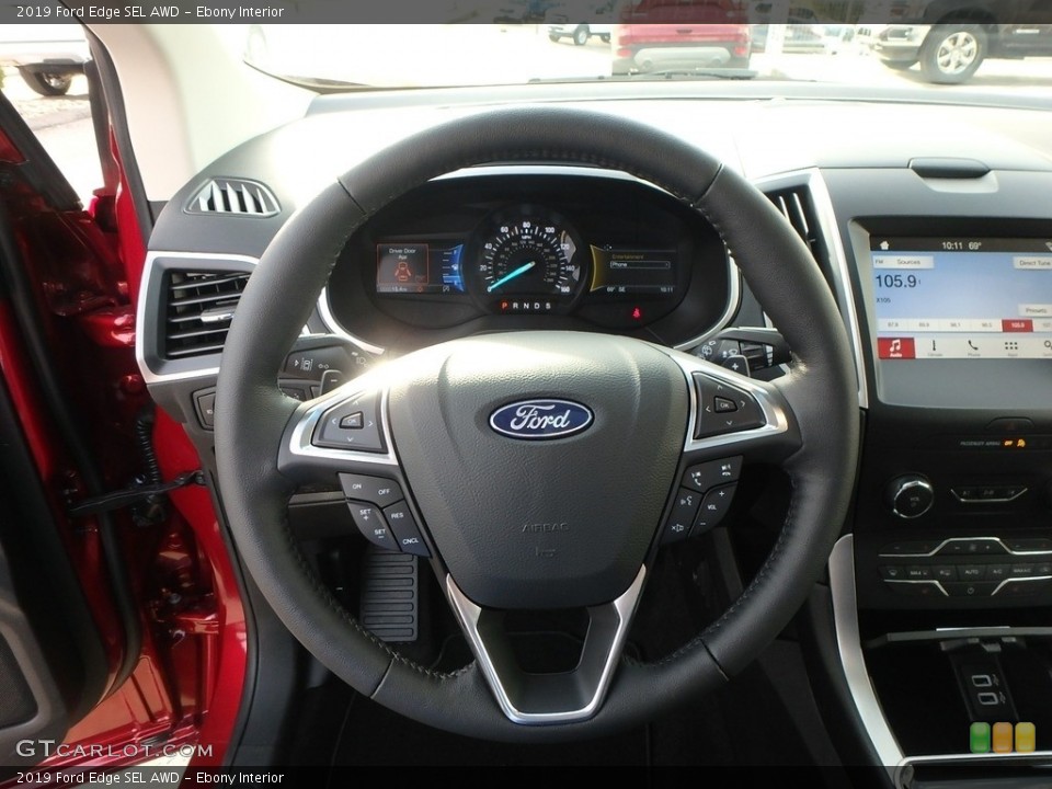 Ebony Interior Steering Wheel for the 2019 Ford Edge SEL AWD #130215538