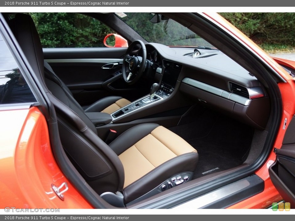 Espresso/Cognac Natural Interior Front Seat for the 2018 Porsche 911 Turbo S Coupe #130218598