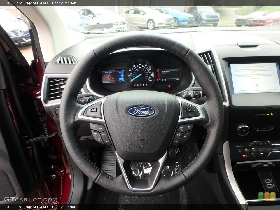 Ebony Interior Steering Wheel for the 2019 Ford Edge SEL AWD #130222087