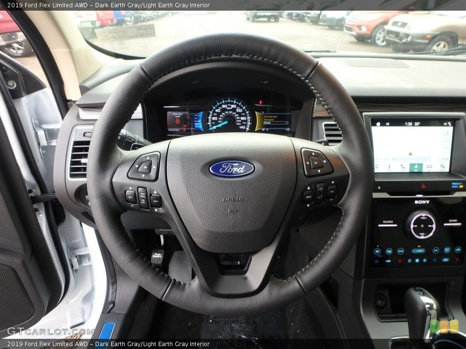 Dark Earth Gray/Light Earth Gray Interior Steering Wheel for the 2019 Ford Flex Limited AWD #130222357