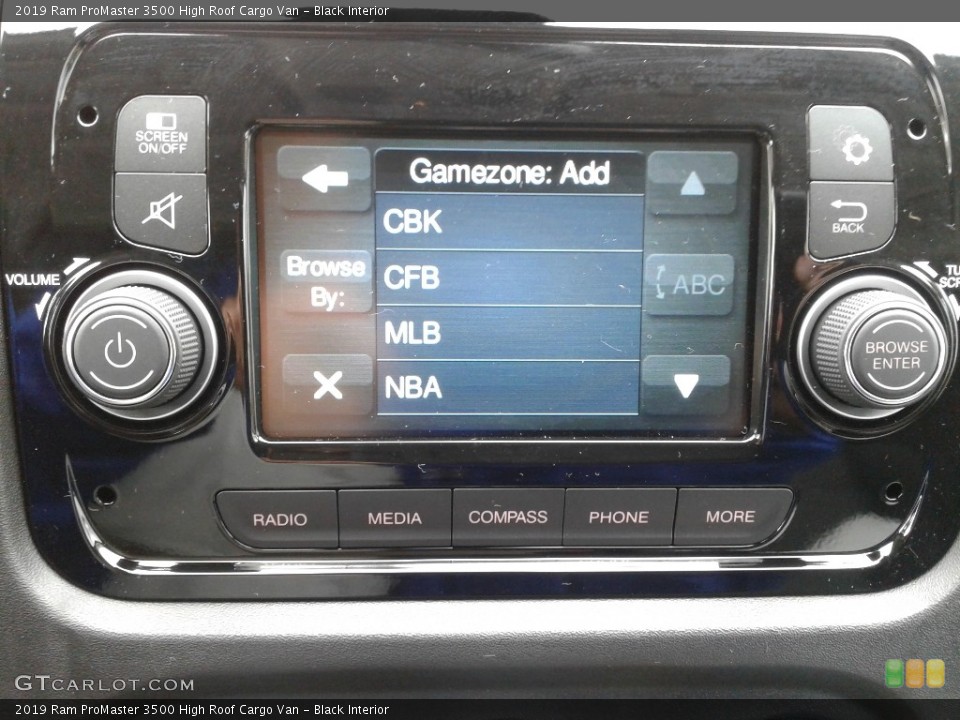 Black Interior Controls for the 2019 Ram ProMaster 3500 High Roof Cargo Van #130235323