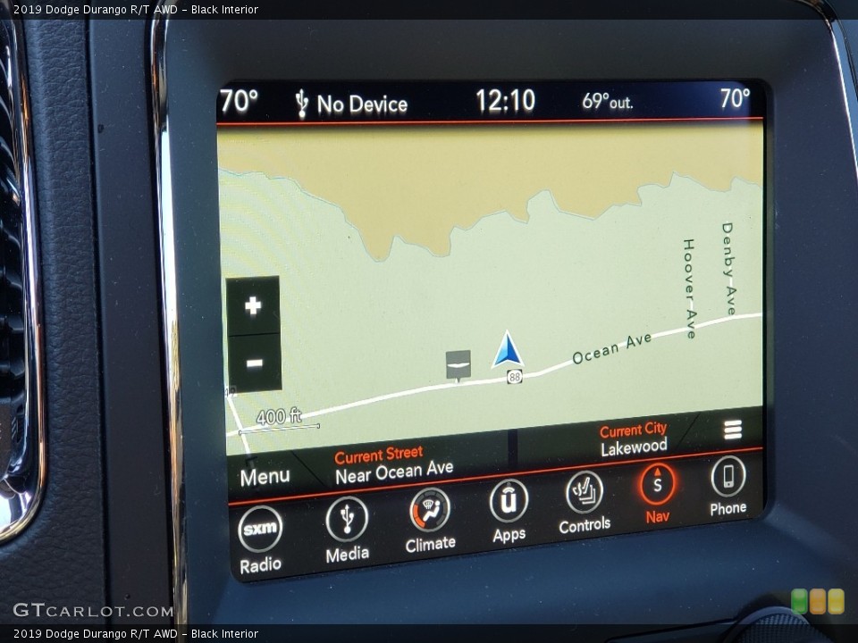 Black Interior Navigation for the 2019 Dodge Durango R/T AWD #130235440