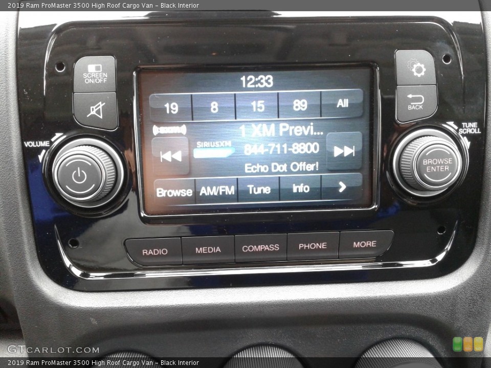 Black Interior Audio System for the 2019 Ram ProMaster 3500 High Roof Cargo Van #130236079