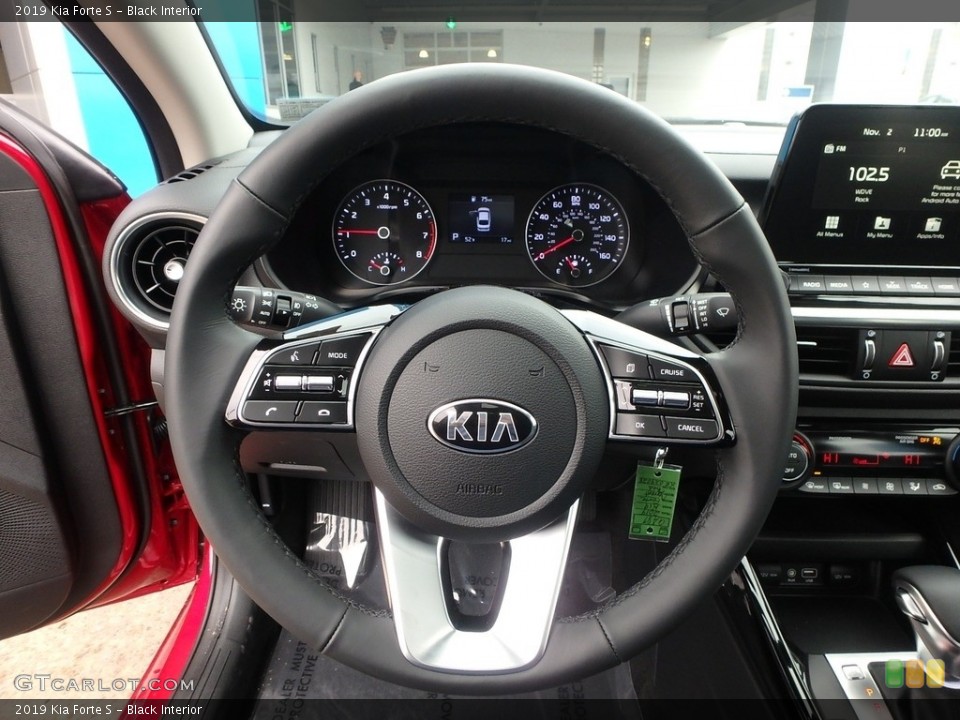 Black Interior Steering Wheel for the 2019 Kia Forte S #130252661