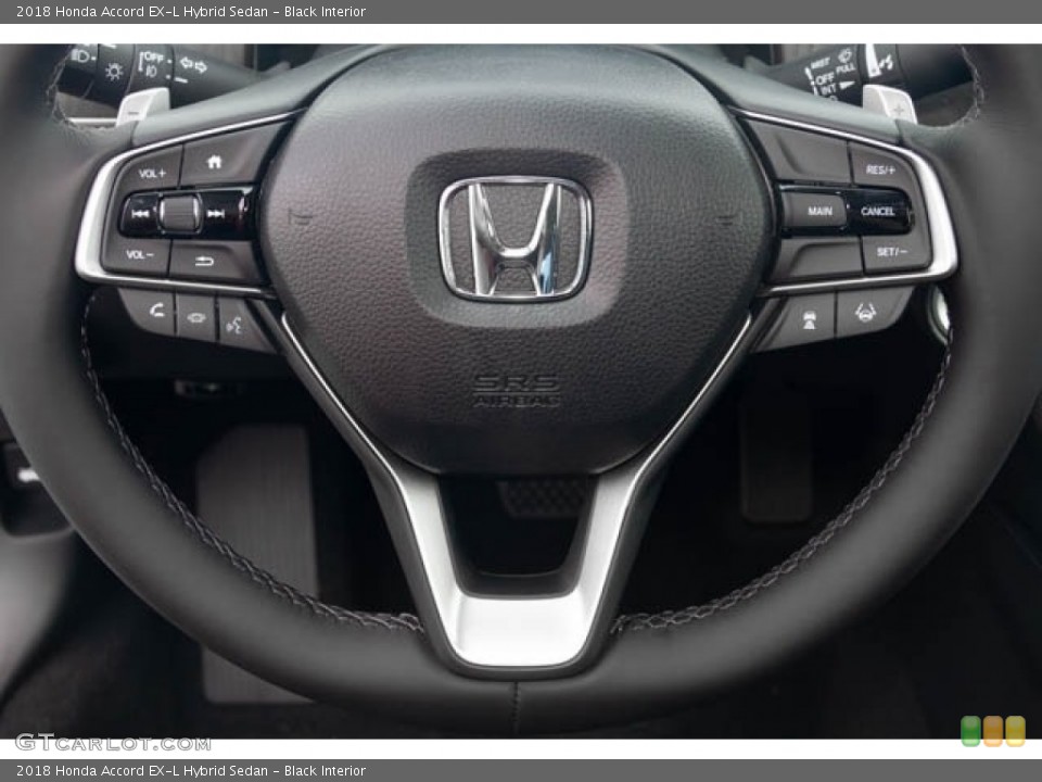 Black Interior Steering Wheel for the 2018 Honda Accord EX-L Hybrid Sedan #130275554