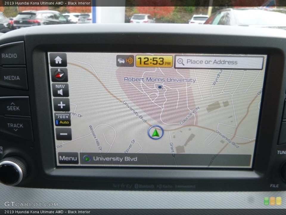Black Interior Navigation for the 2019 Hyundai Kona Ultimate AWD #130291151