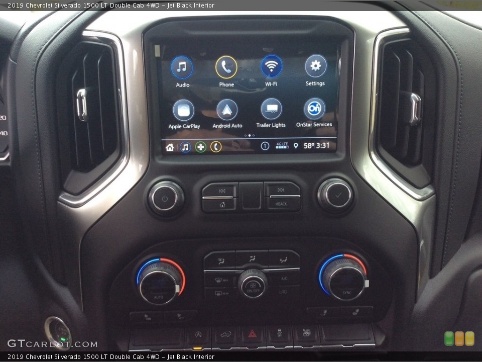 Jet Black Interior Controls for the 2019 Chevrolet Silverado 1500 LT Double Cab 4WD #130320526