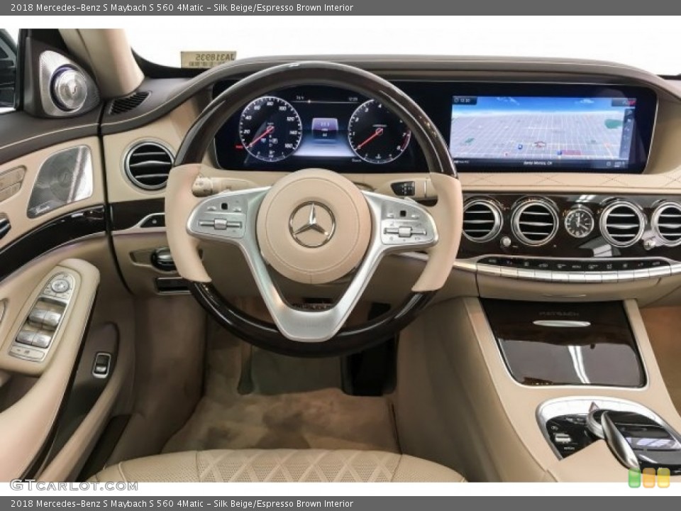 Silk Beige/Espresso Brown Interior Dashboard for the 2018 Mercedes-Benz S Maybach S 560 4Matic #130334599