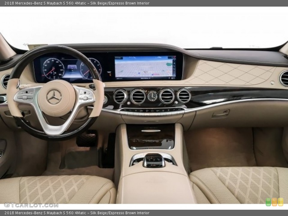Silk Beige/Espresso Brown Interior Dashboard for the 2018 Mercedes-Benz S Maybach S 560 4Matic #130334785