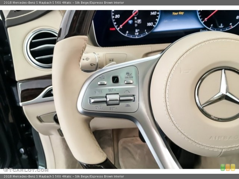 Silk Beige/Espresso Brown Interior Steering Wheel for the 2018 Mercedes-Benz S Maybach S 560 4Matic #130334800