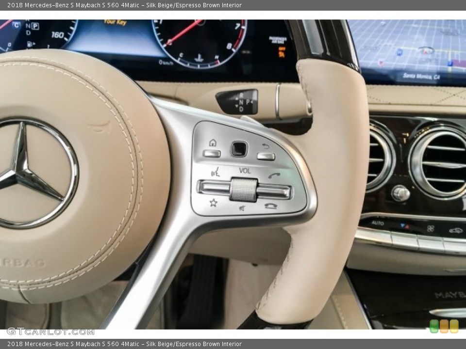 Silk Beige/Espresso Brown Interior Steering Wheel for the 2018 Mercedes-Benz S Maybach S 560 4Matic #130334806