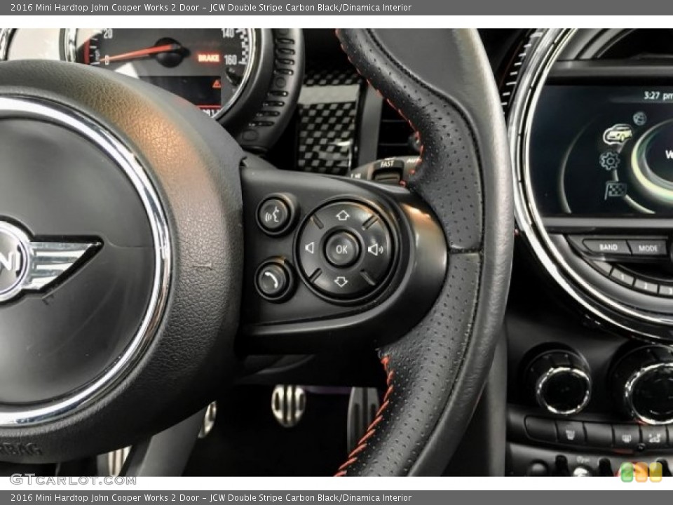 JCW Double Stripe Carbon Black/Dinamica Interior Steering Wheel for the 2016 Mini Hardtop John Cooper Works 2 Door #130337770