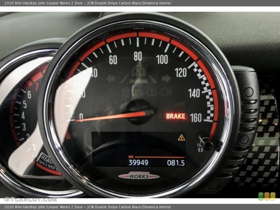 JCW Double Stripe Carbon Black/Dinamica Interior Gauges for the 2016 Mini Hardtop John Cooper Works 2 Door #130337791