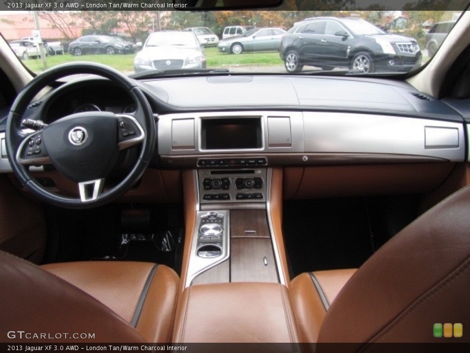 London Tan/Warm Charcoal Interior Dashboard for the 2013 Jaguar XF 3.0 AWD #130344383