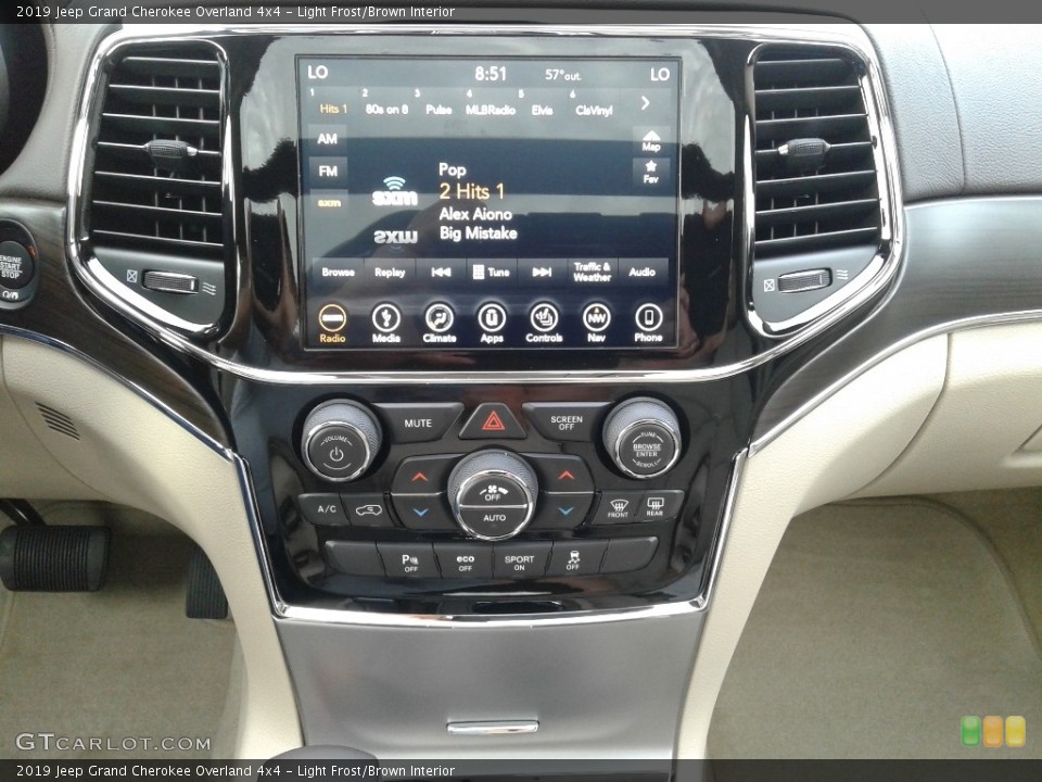 Light Frost/Brown Interior Controls for the 2019 Jeep Grand Cherokee Overland 4x4 #130345025