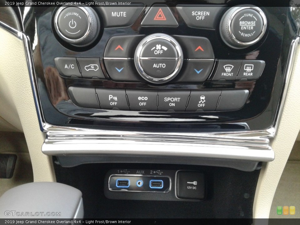 Light Frost/Brown Interior Controls for the 2019 Jeep Grand Cherokee Overland 4x4 #130345334