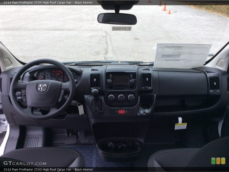 Black Interior Dashboard for the 2019 Ram ProMaster 2500 High Roof Cargo Van #130353239