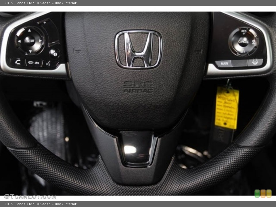 Black Interior Steering Wheel for the 2019 Honda Civic LX Sedan #130359860