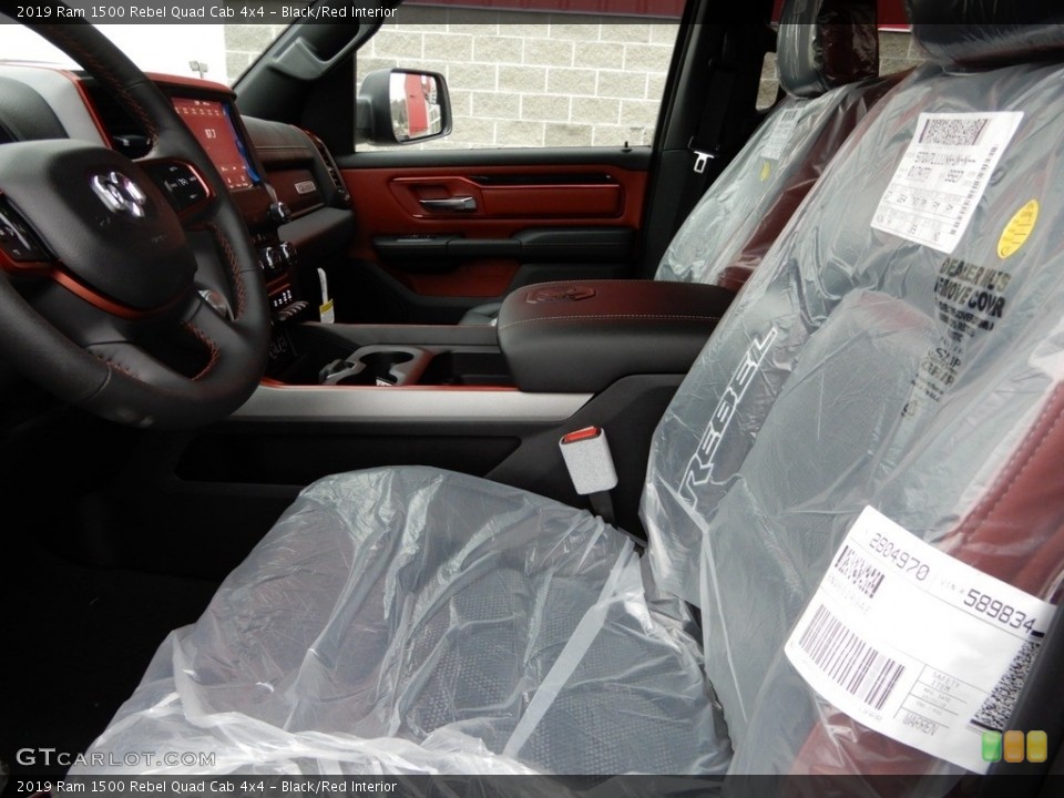 Black/Red Interior Front Seat for the 2019 Ram 1500 Rebel Quad Cab 4x4 #130407638